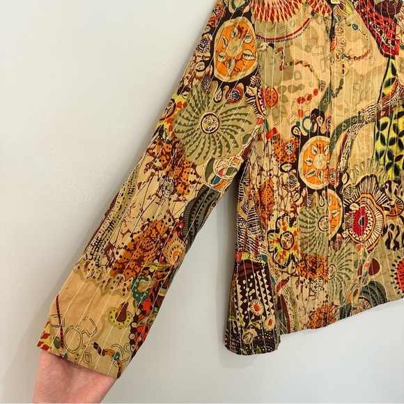 Vintage Youtopia Tribal Boho Jacket Tapestry Y2K Size Small 100% Cotton - Picture 3 of 10